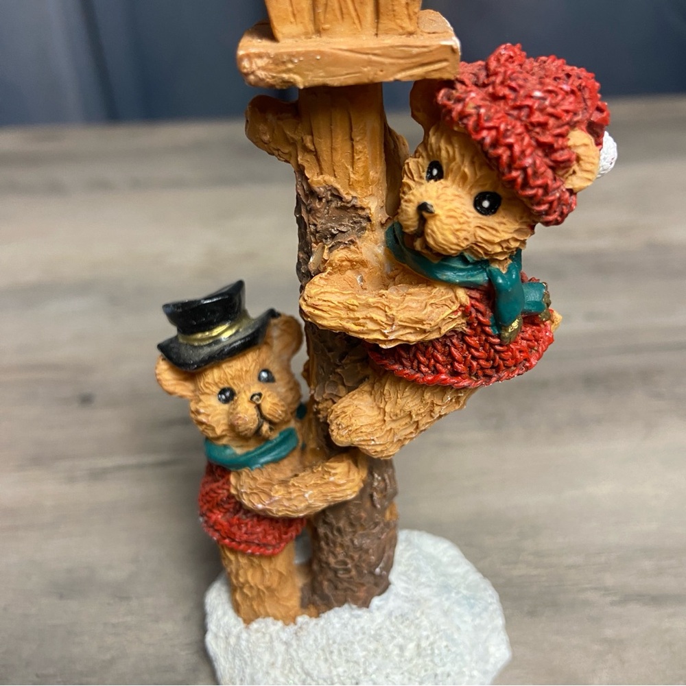 Holiday Bear Climbing Figurine - Brown and Red - Picture 6 of 8